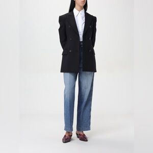 Sportmax Jeans Women Blue Jeans Wide Leg Straight 26